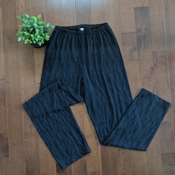 BASIC BLACK SHEER VINTAGE BEACH PANTS - Picture 1 of 3